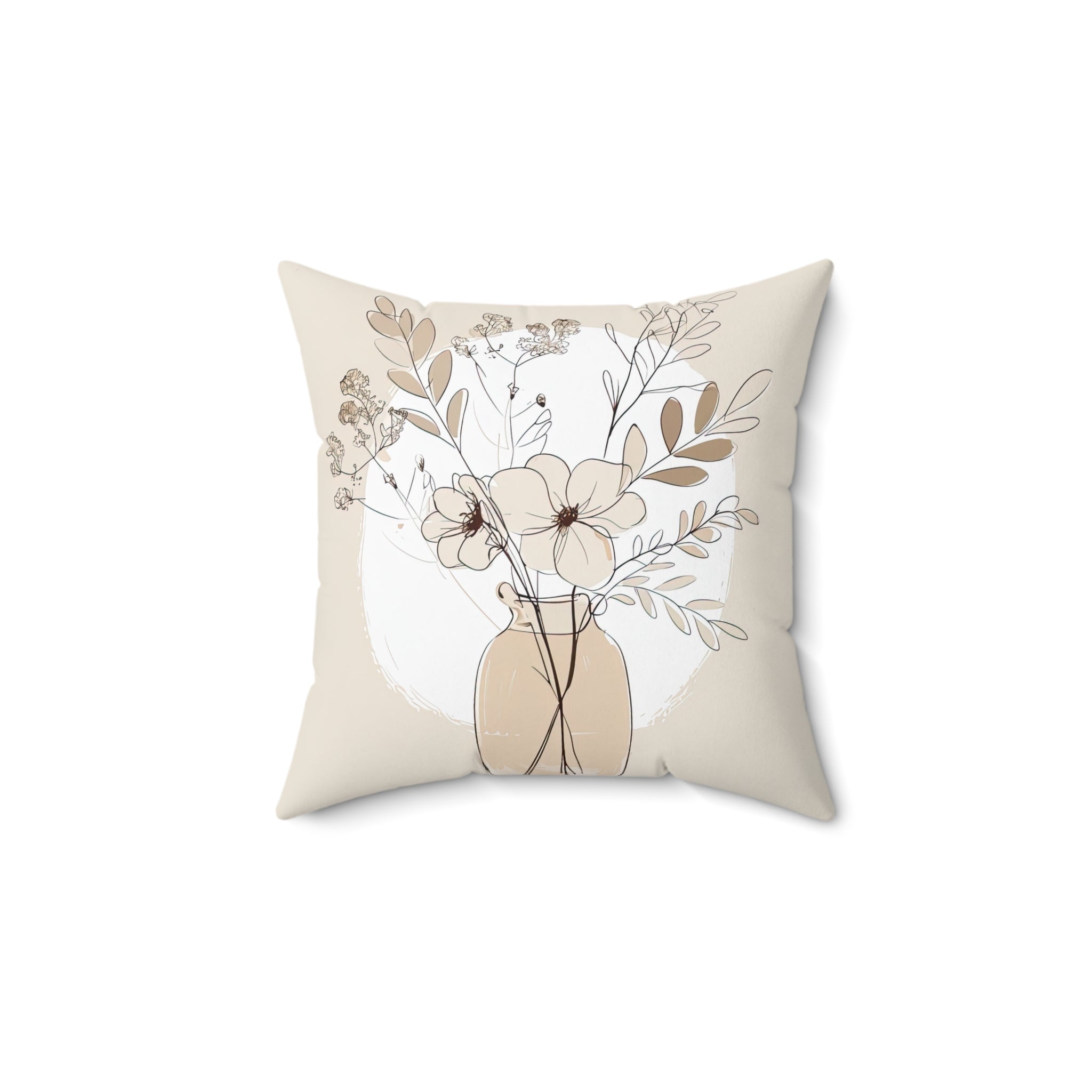 Eucalyptus in vase line art pillow