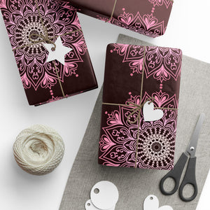 Black and PInk Mandala Wrapping Paper