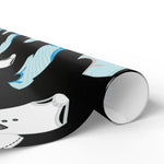 Load image into Gallery viewer, Black, Blue, and White Baby Gift Wrapping Paper
