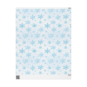 Blue and White Snowflake Wrapping Paper