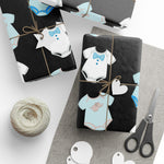 Load image into Gallery viewer, Black, Blue, and White Baby Gift Wrapping Paper
