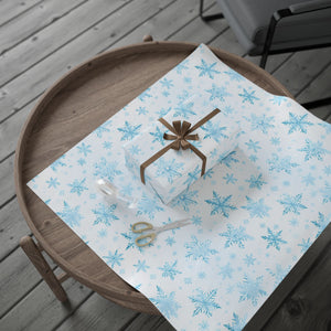 Blue and White Snowflake Wrapping Paper