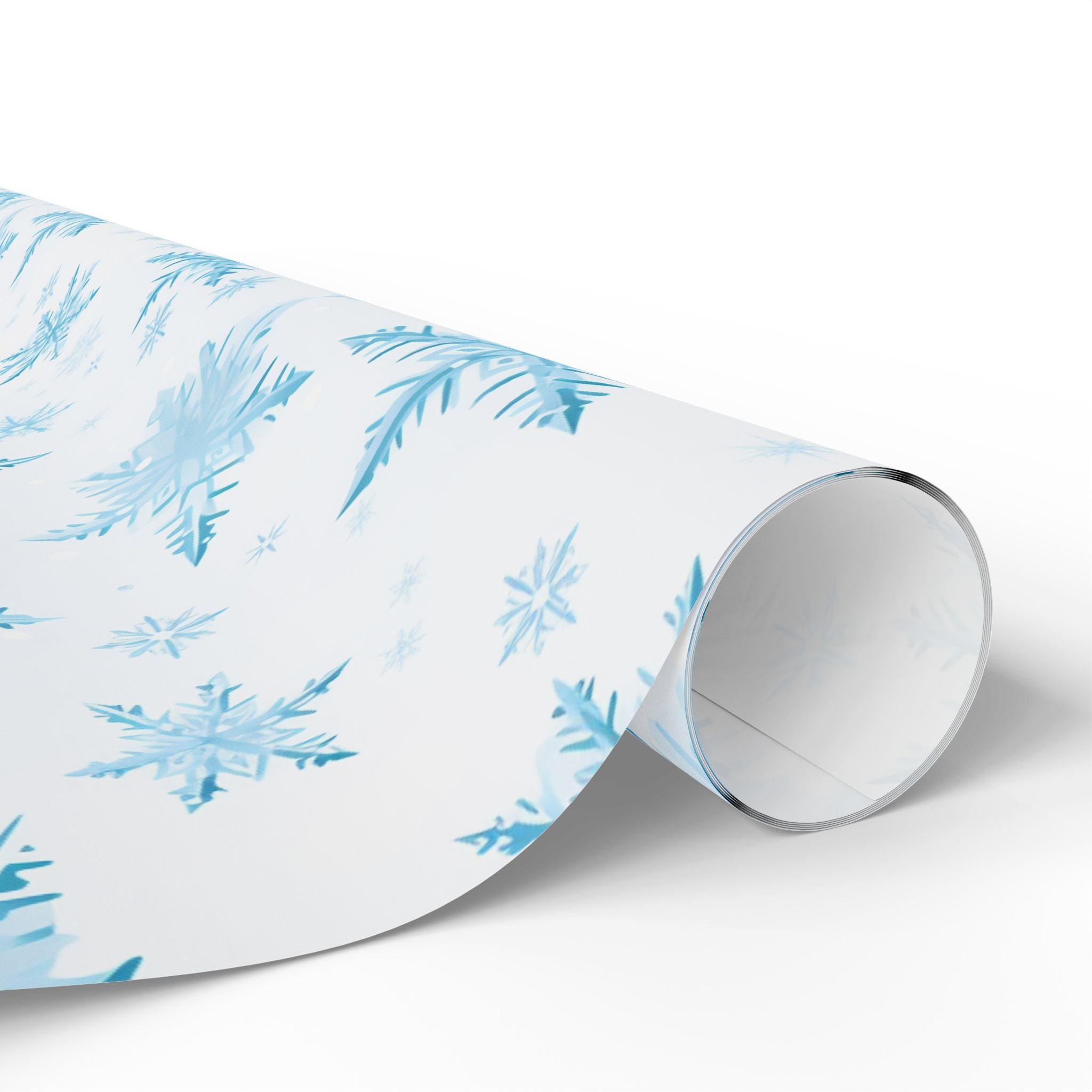 Blue and White Snowflake Wrapping Paper