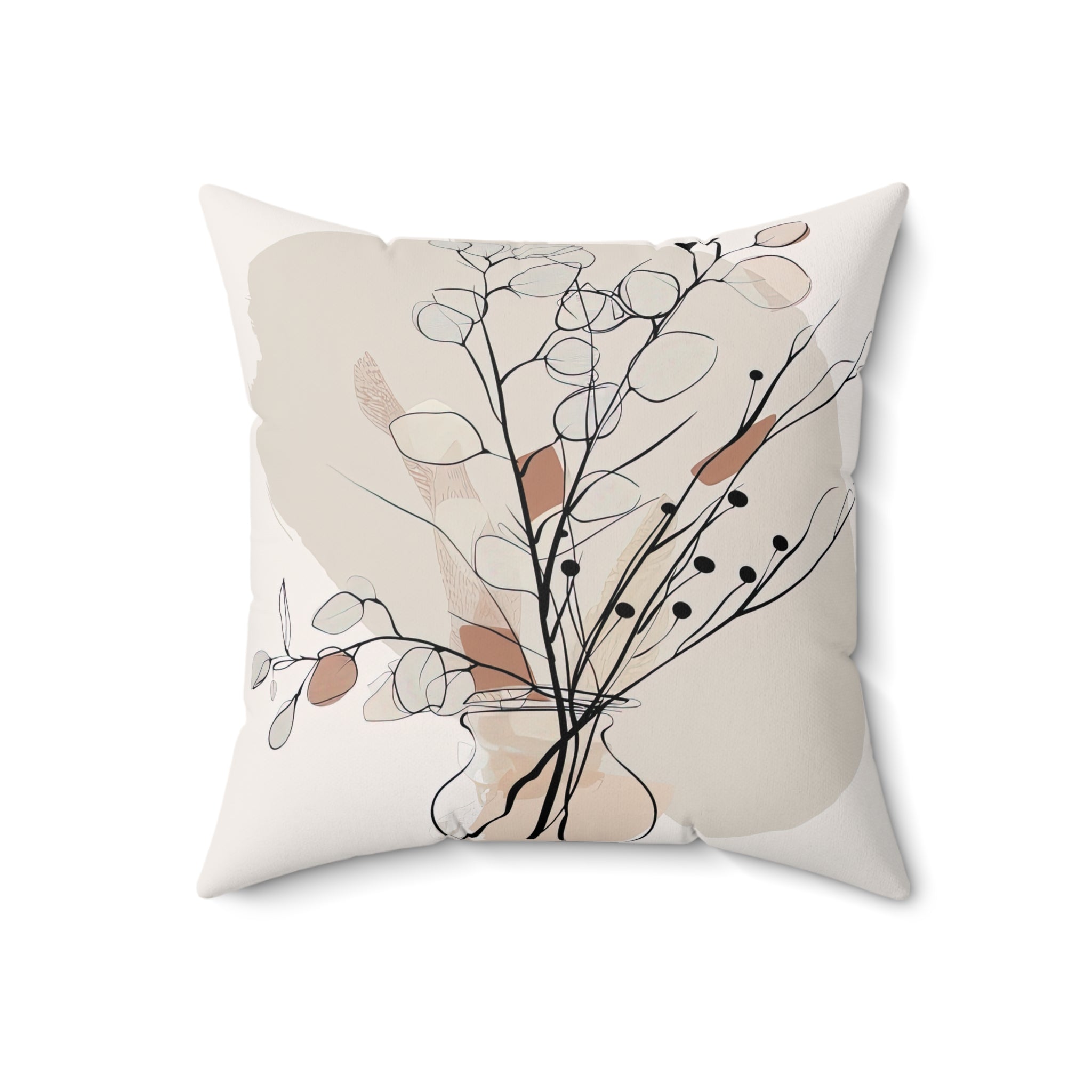 Eucalyptus design minimalist line art pillow