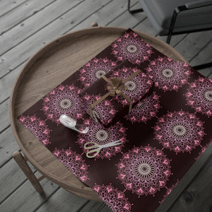 Black and PInk Mandala Wrapping Paper