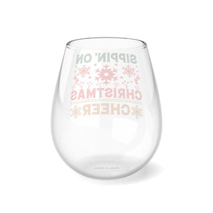 Christmas Stemless Wine Glass