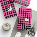 Load image into Gallery viewer, Black and Pink Polka Dot Wrapping Paper
