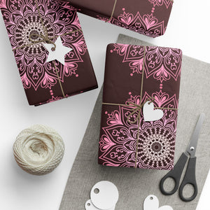 Black and PInk Mandala Wrapping Paper