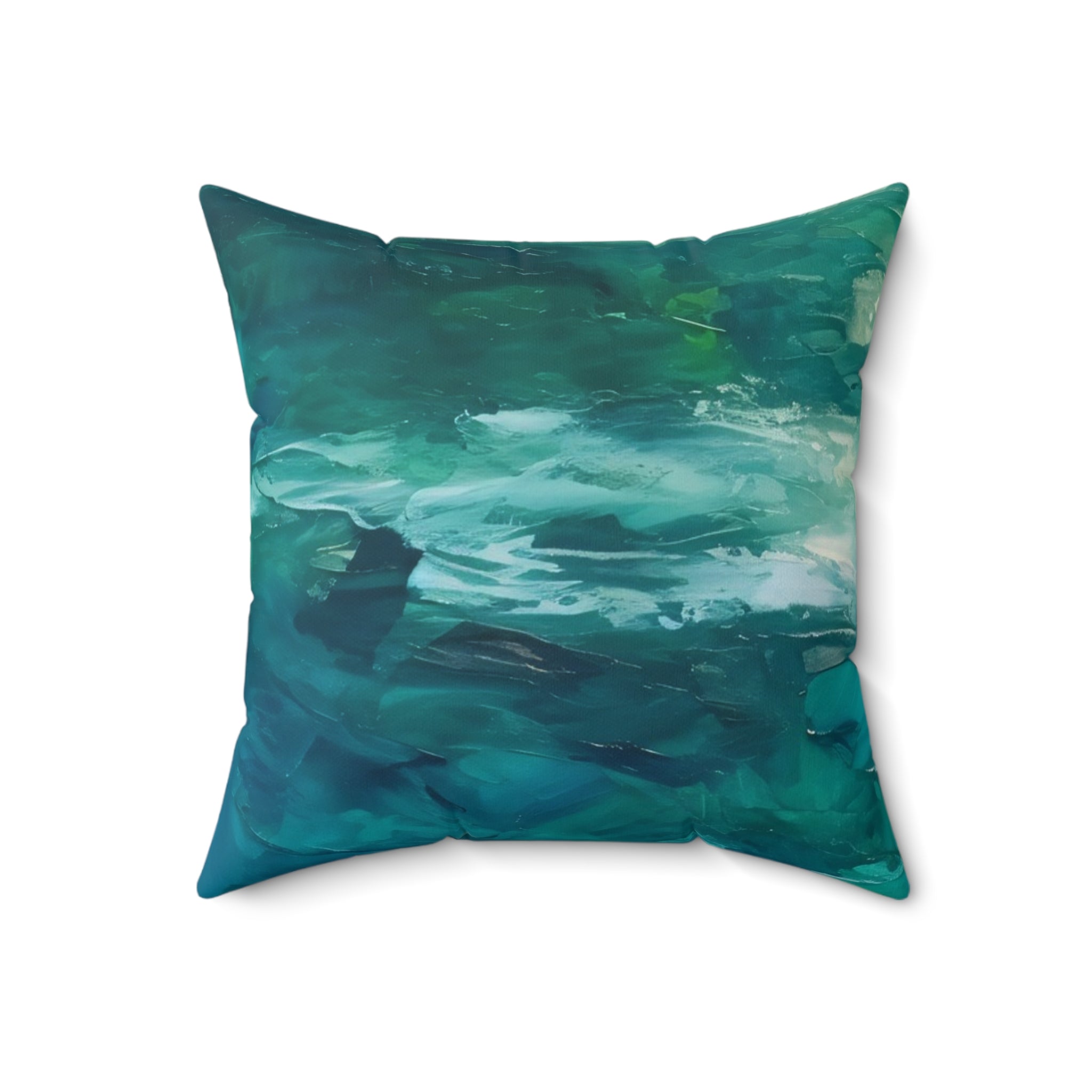 Teal Square throw Pillow