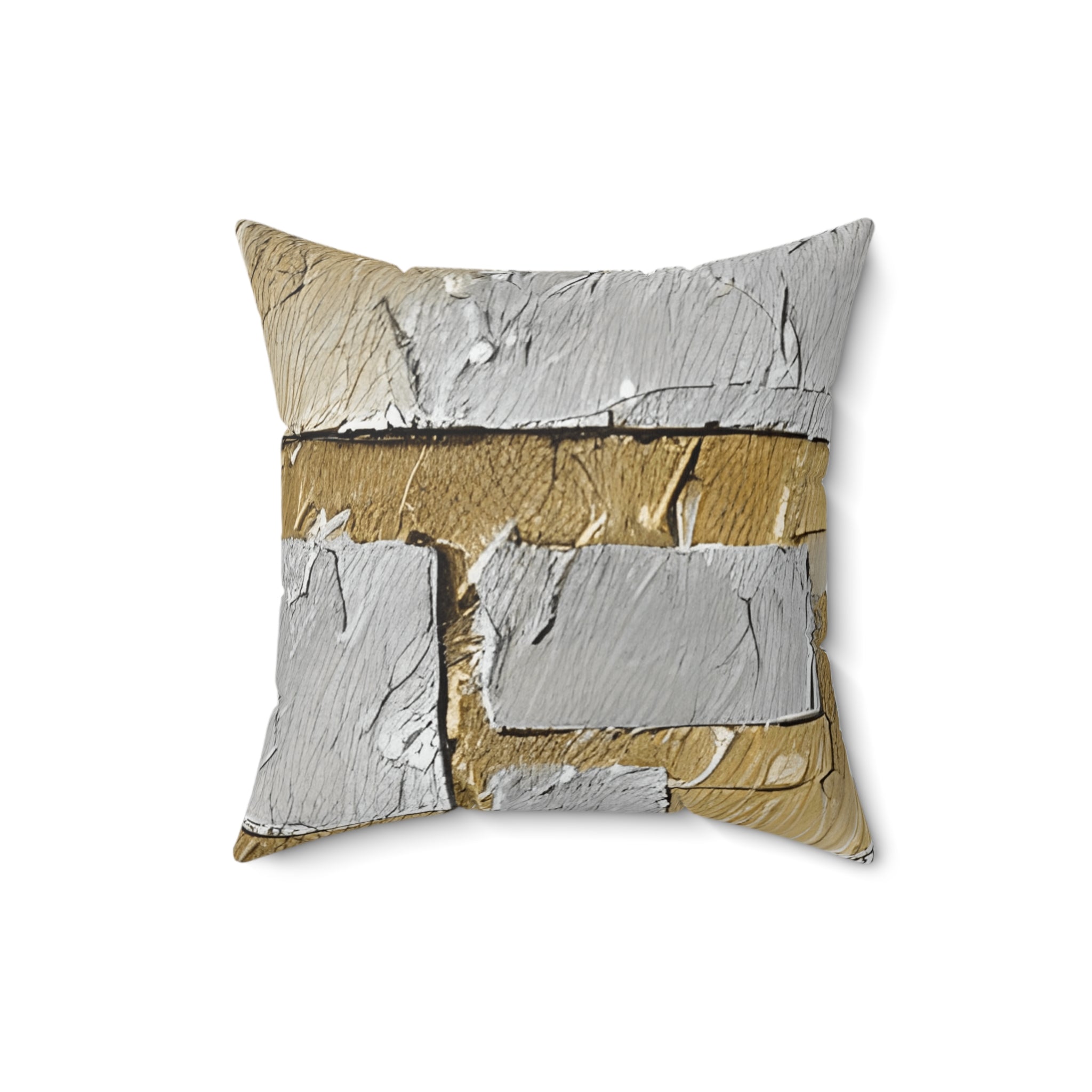 Silver and Gold Metallic Print Pillow