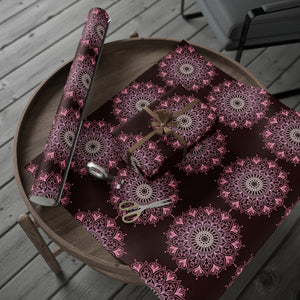 Black and PInk Mandala Wrapping Paper