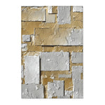 Load image into Gallery viewer, Silver and Gold Metallic Print Area Rug
