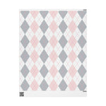 Load image into Gallery viewer, Pink and Gray Argyle Pattern Wrapping Paper
