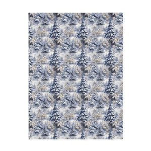 blue and gray winter theme plush fleece blanket