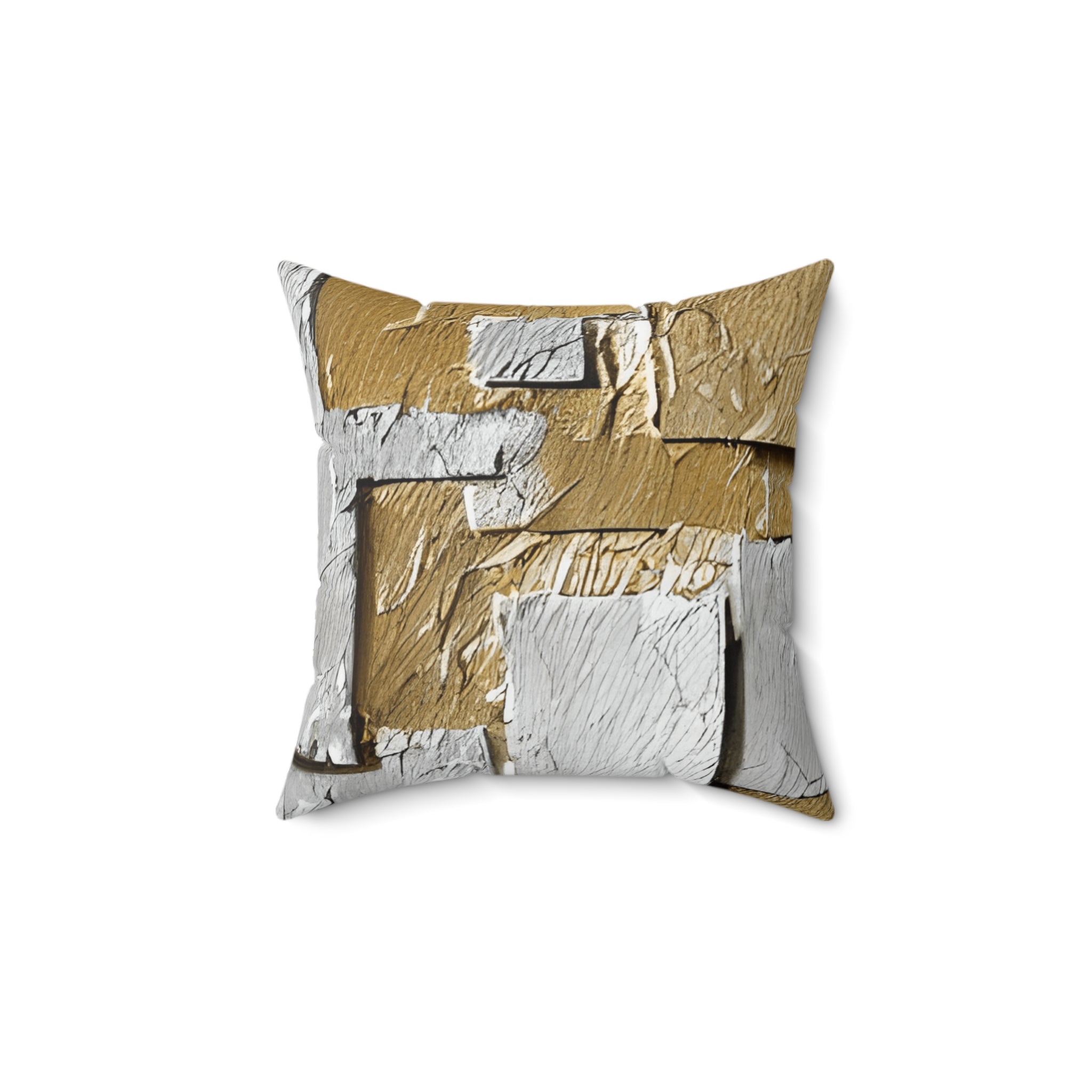 Silver and Gold Metallic Print Pillow