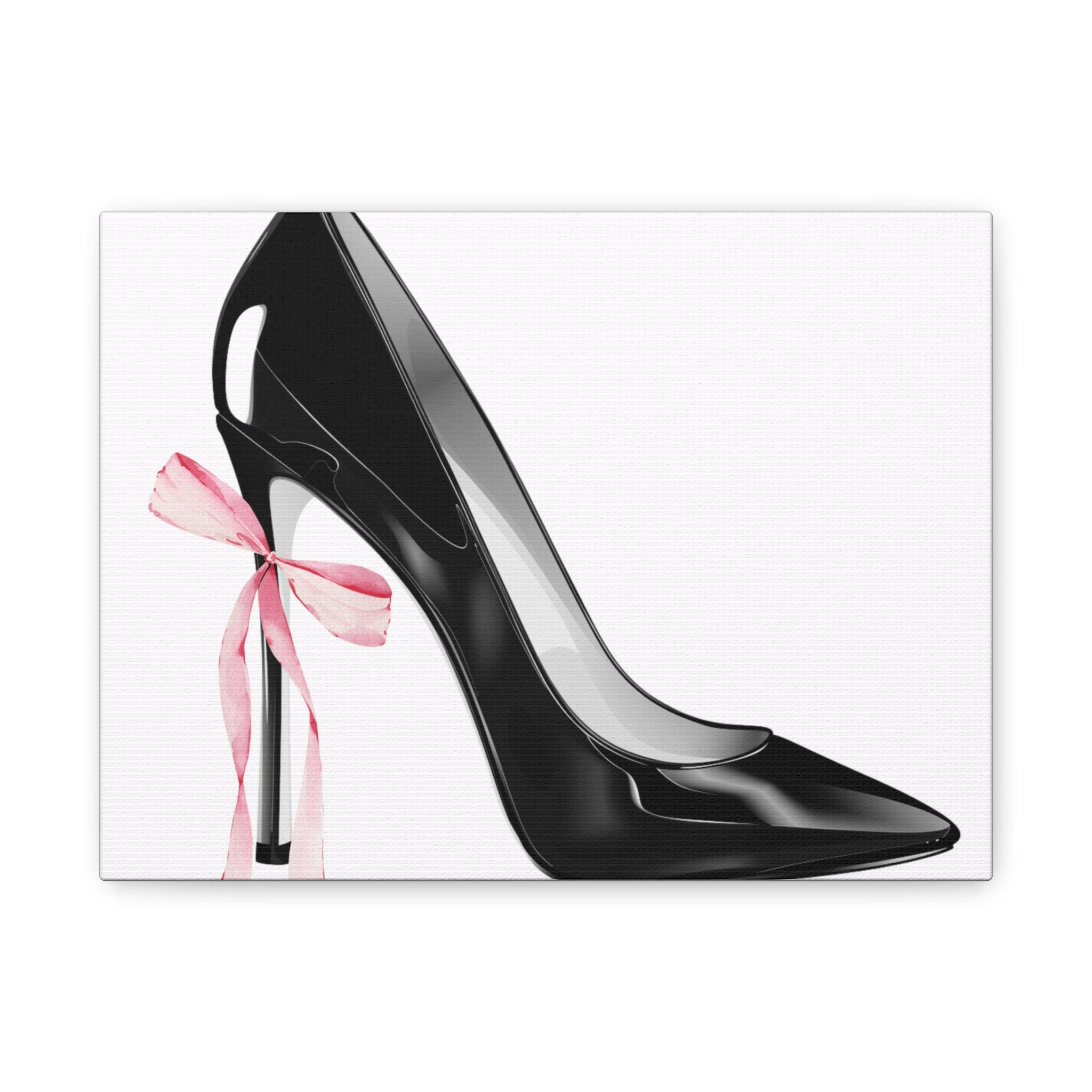 Pink & Black High Heel Stiletto Feminine Canvas