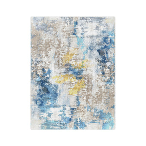 Midnight Silver Abstract Microfiber Blanket