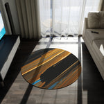 Load image into Gallery viewer, Brown and Black Oil Painting Design Round Rug
