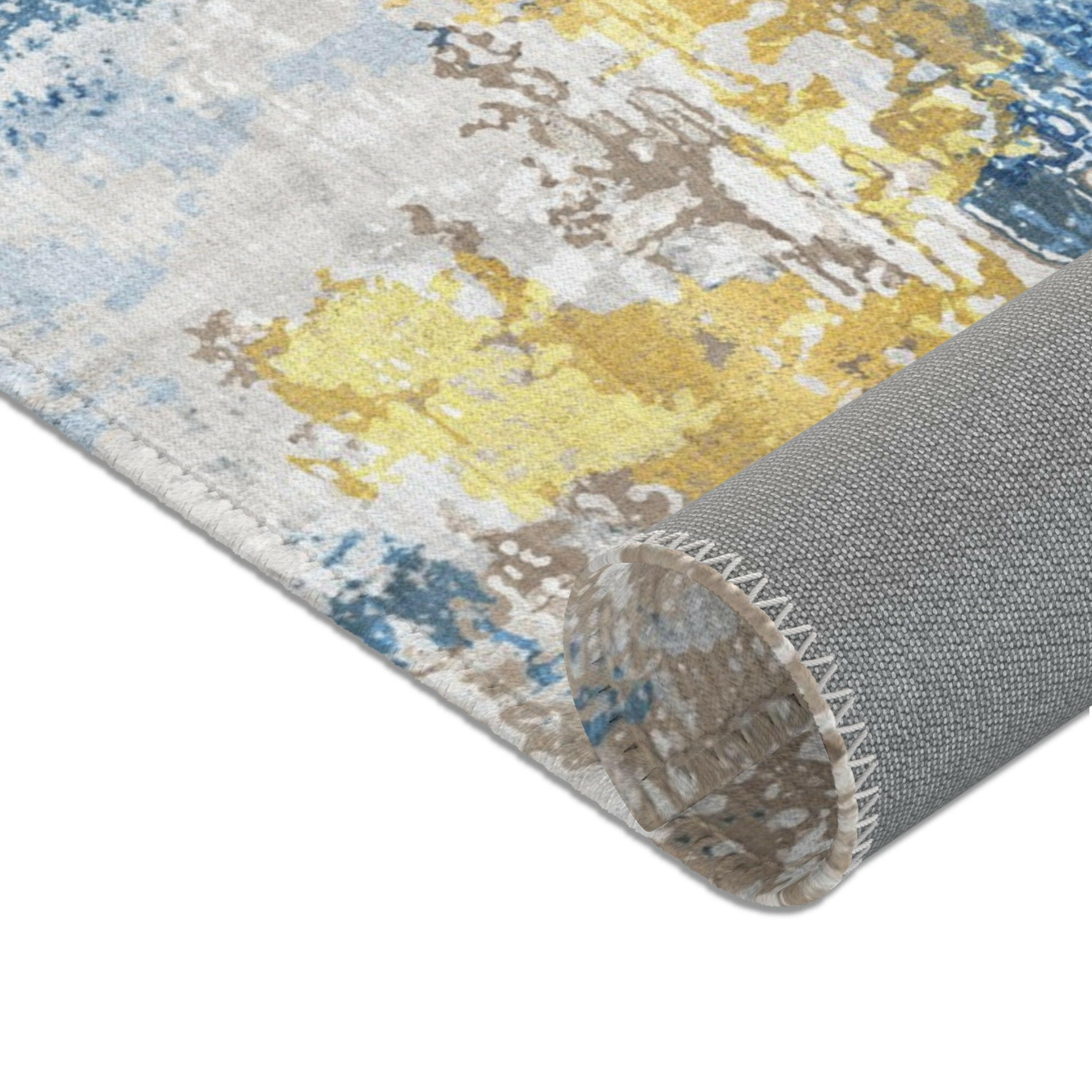 Silver and Blue  Area Rug