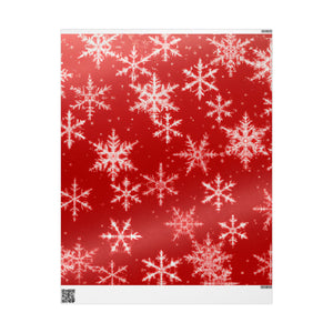 Red and White Snowflake Wrapping Paper