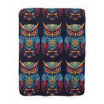 Load image into Gallery viewer, neon owl sherpa fleece blanket
