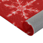 Load image into Gallery viewer, Red and White Snowflake Area Rug
