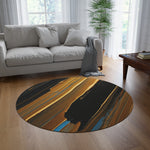 Load image into Gallery viewer, Brown and Black Oil Painting Design Round Rug
