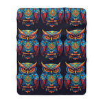 Load image into Gallery viewer, neon owl sherpa fleece blanket
