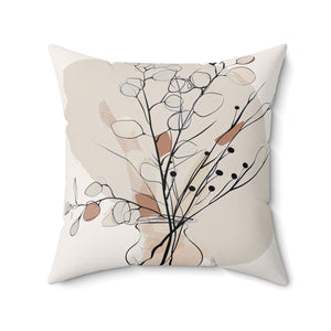 Eucalyptus design minimalist line art pillow