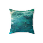 Load image into Gallery viewer, Teal Square throw Pillow
