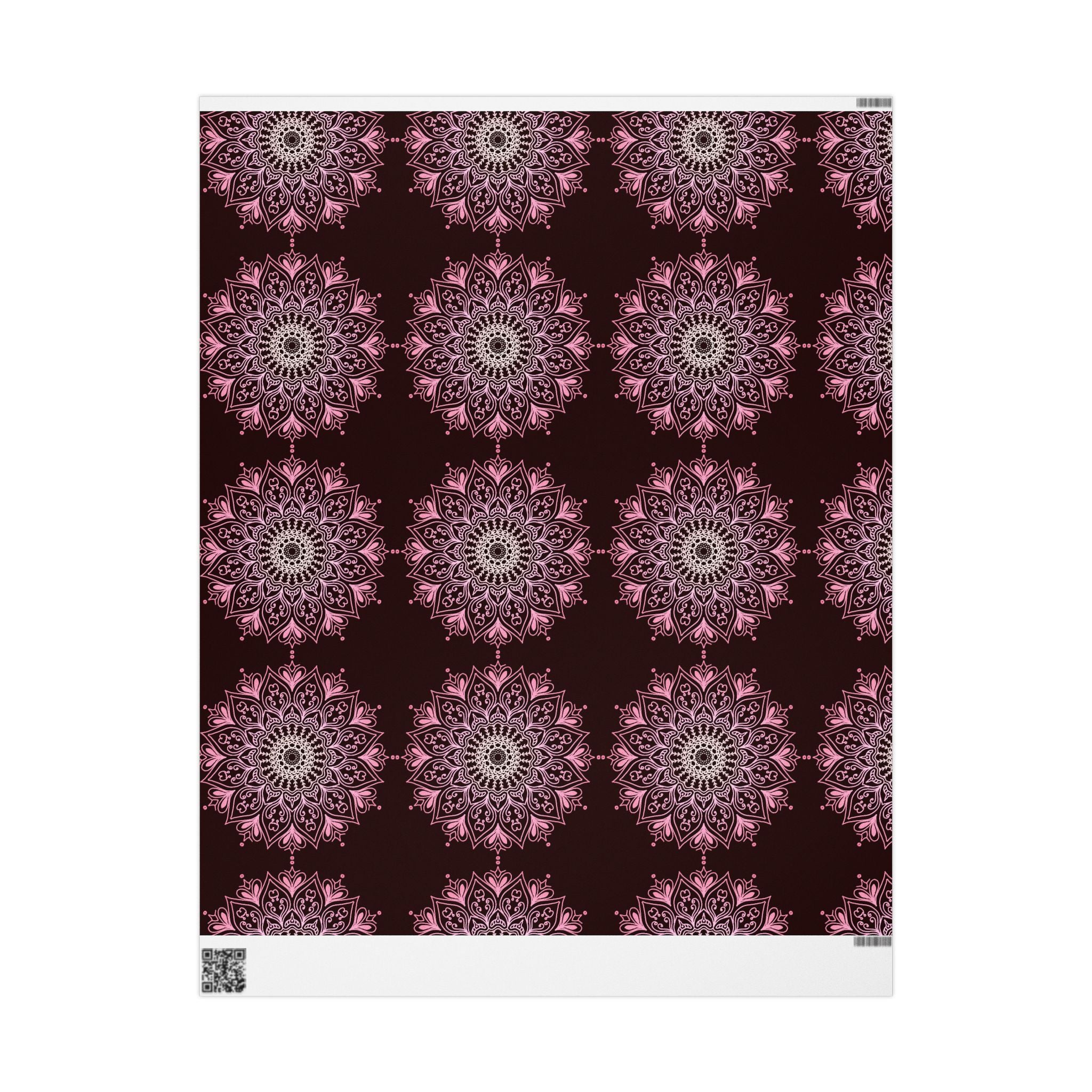 Black and PInk Mandala Wrapping Paper