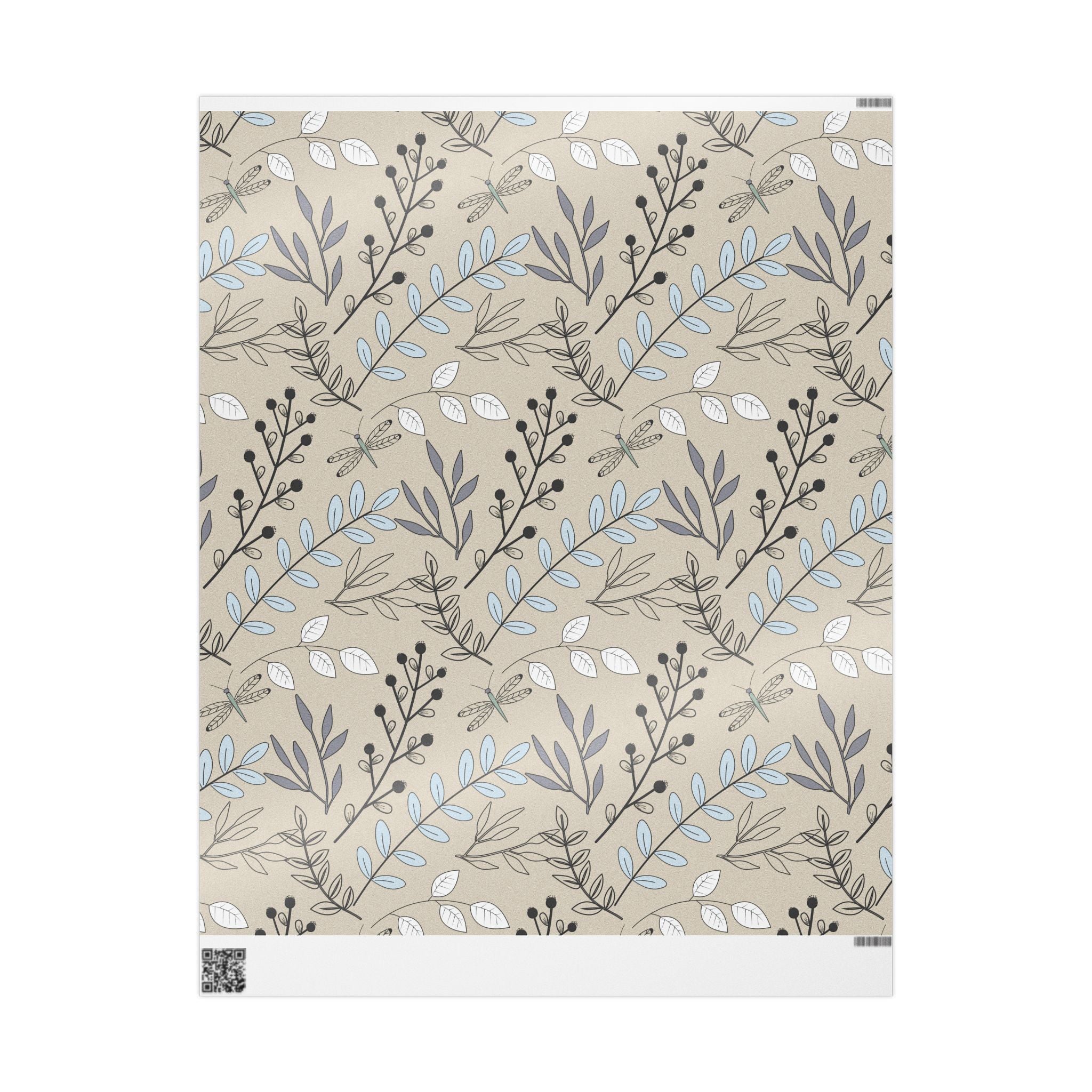 Brown and White Line Art Wrapping Paper