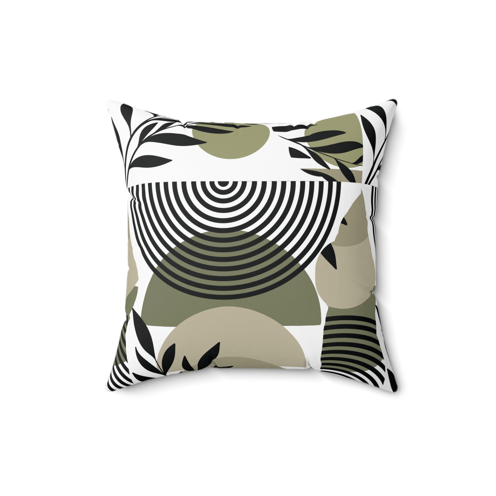 Olive Green Boho Throw Pillow