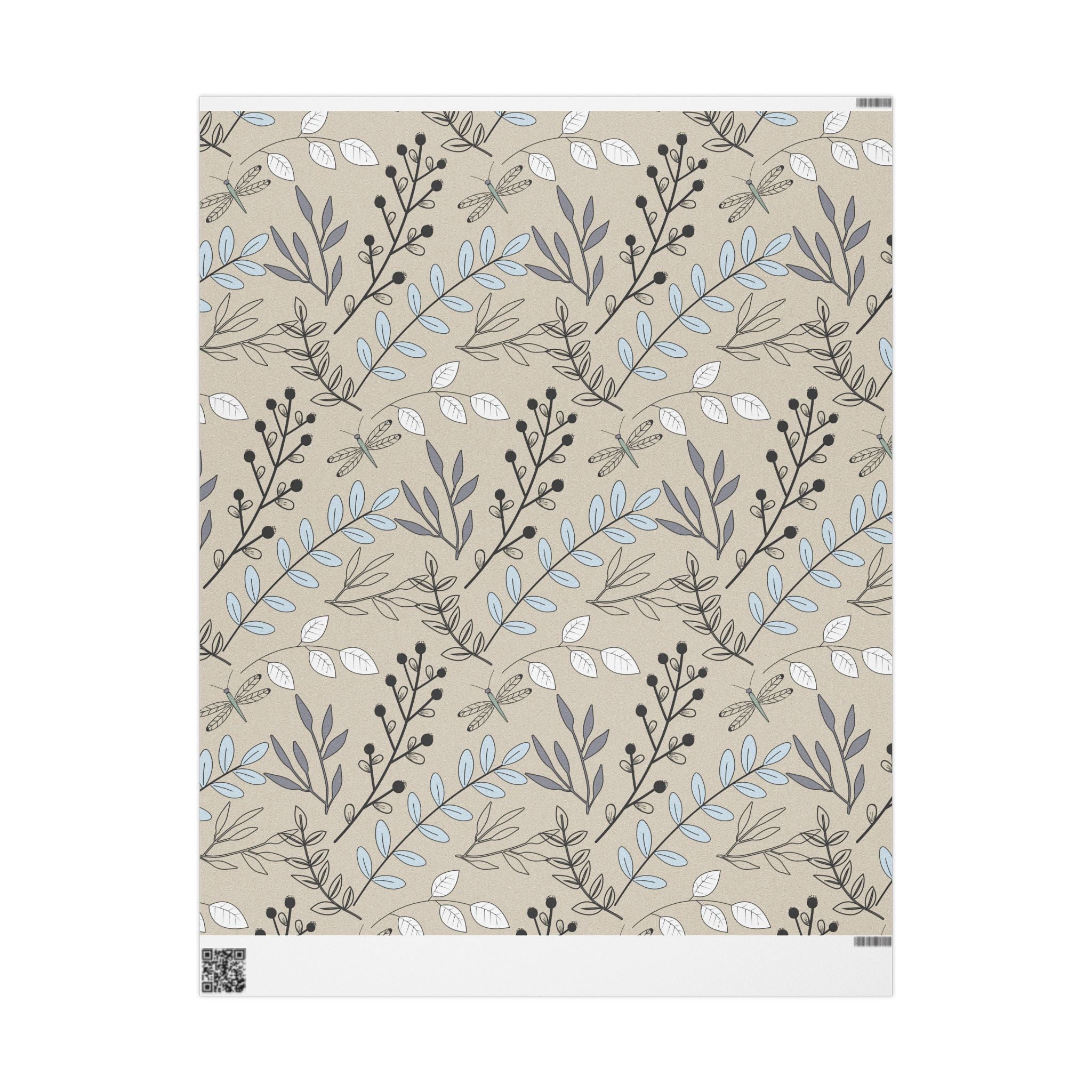 Brown and White Line Art Wrapping Paper