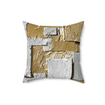 Load image into Gallery viewer, Silver and Gold Metallic Print Pillow
