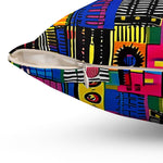 Load image into Gallery viewer, African Kente Print Spun Polyester Square Pillow
