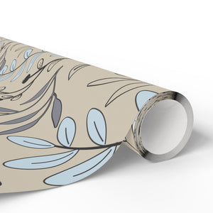 Brown and White Line Art Wrapping Paper