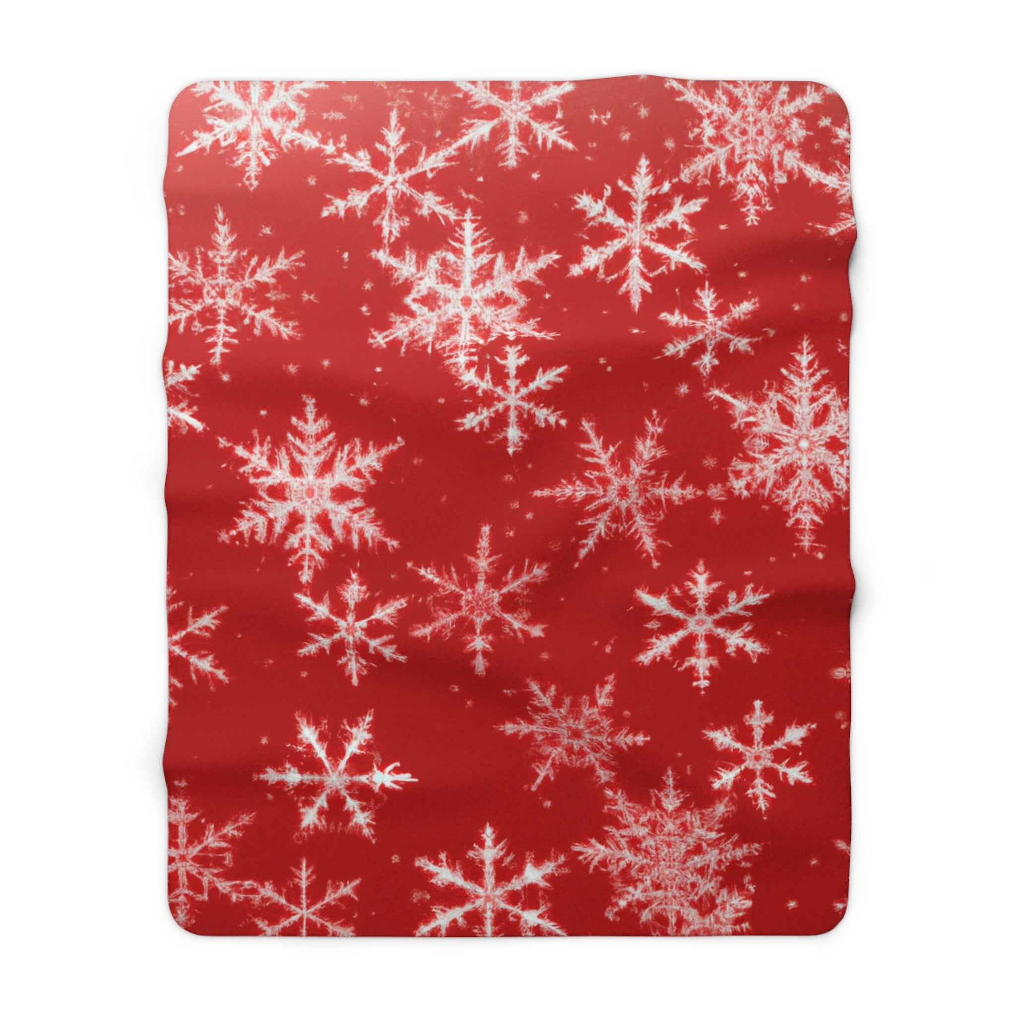 Red Snowflake Sherpa Fleece Blanket