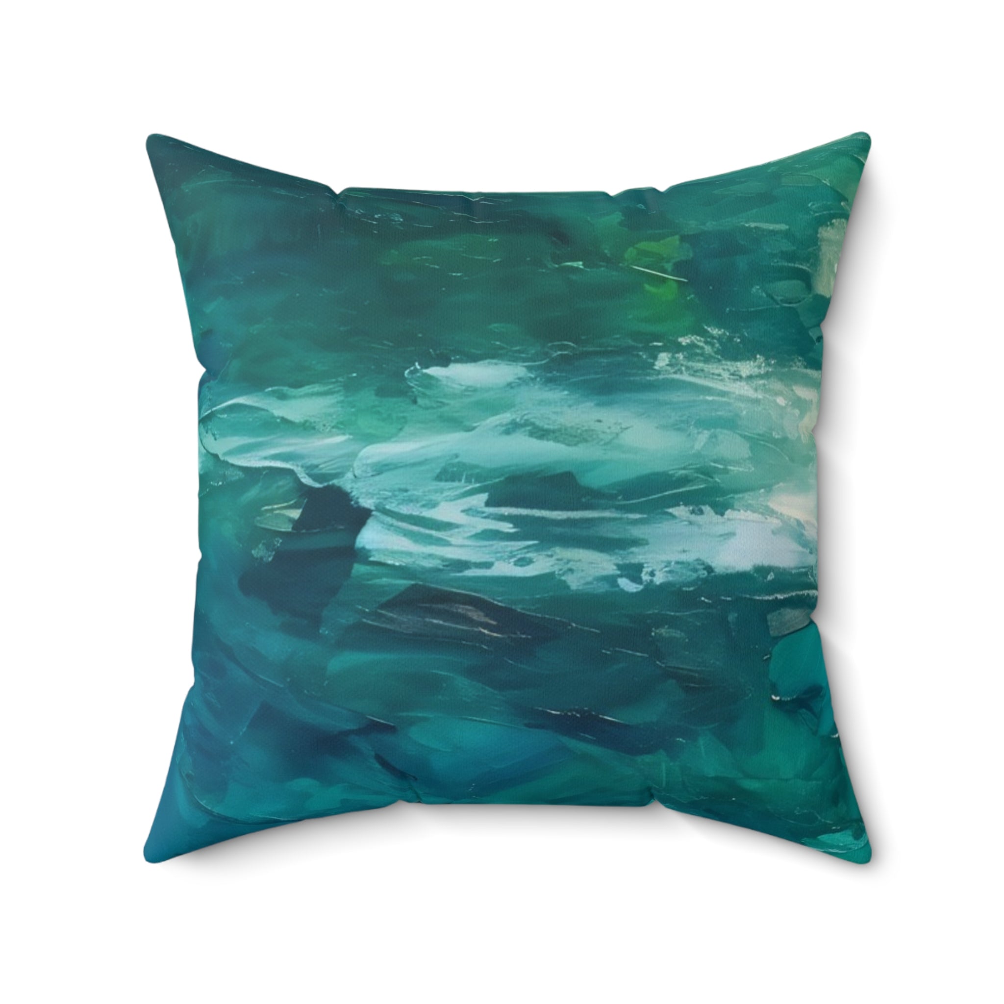 Teal Square throw Pillow