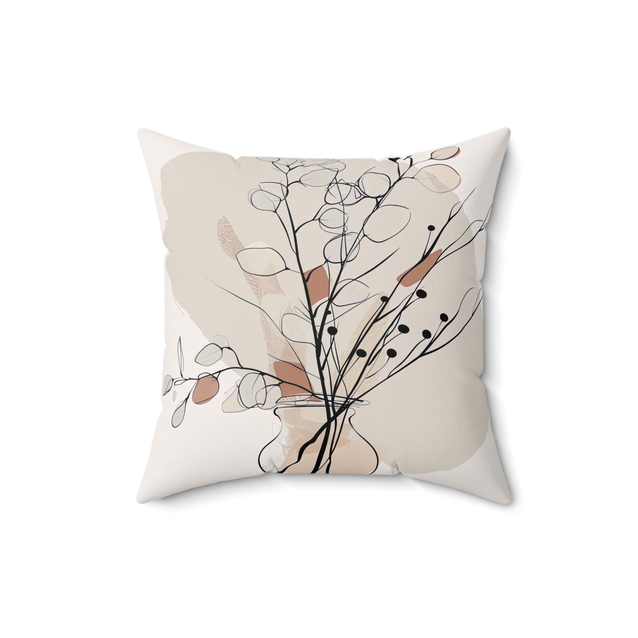 Eucalyptus design minimalist line art pillow