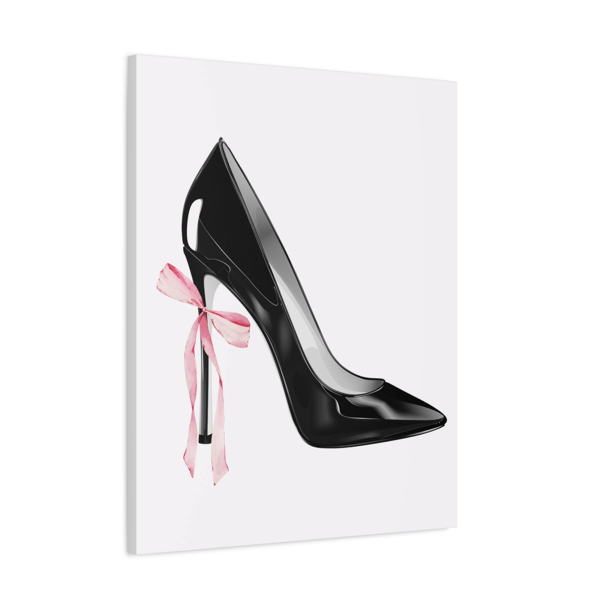 Pink & Black High Heel Stiletto Feminine Canvas