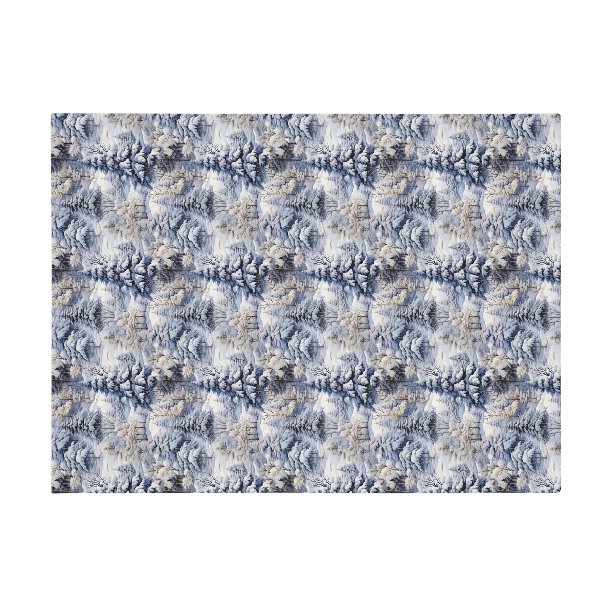 blue and gray winter theme plush fleece blanket