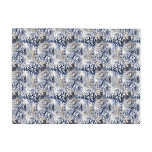 blue and gray winter theme plush fleece blanket