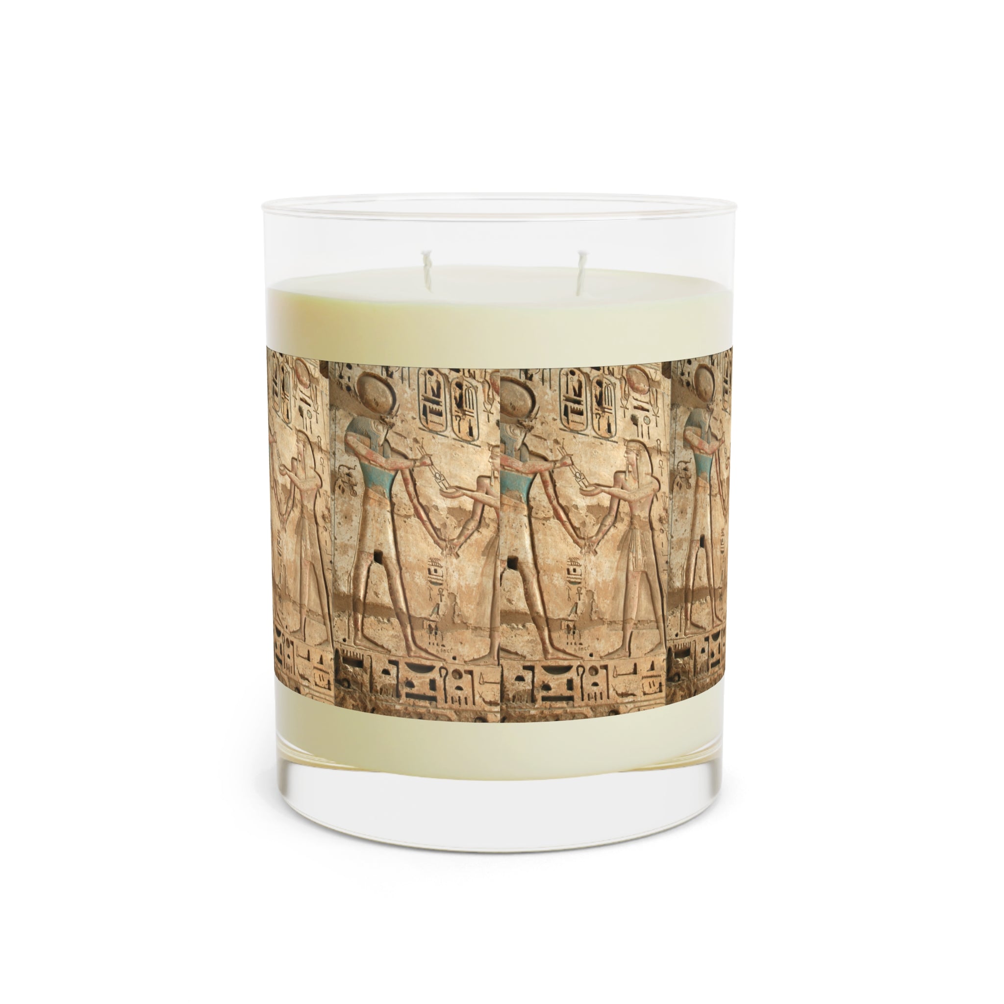 Egyptian Hieroglyphic Design Scented Candle - Full Glass, 11oz