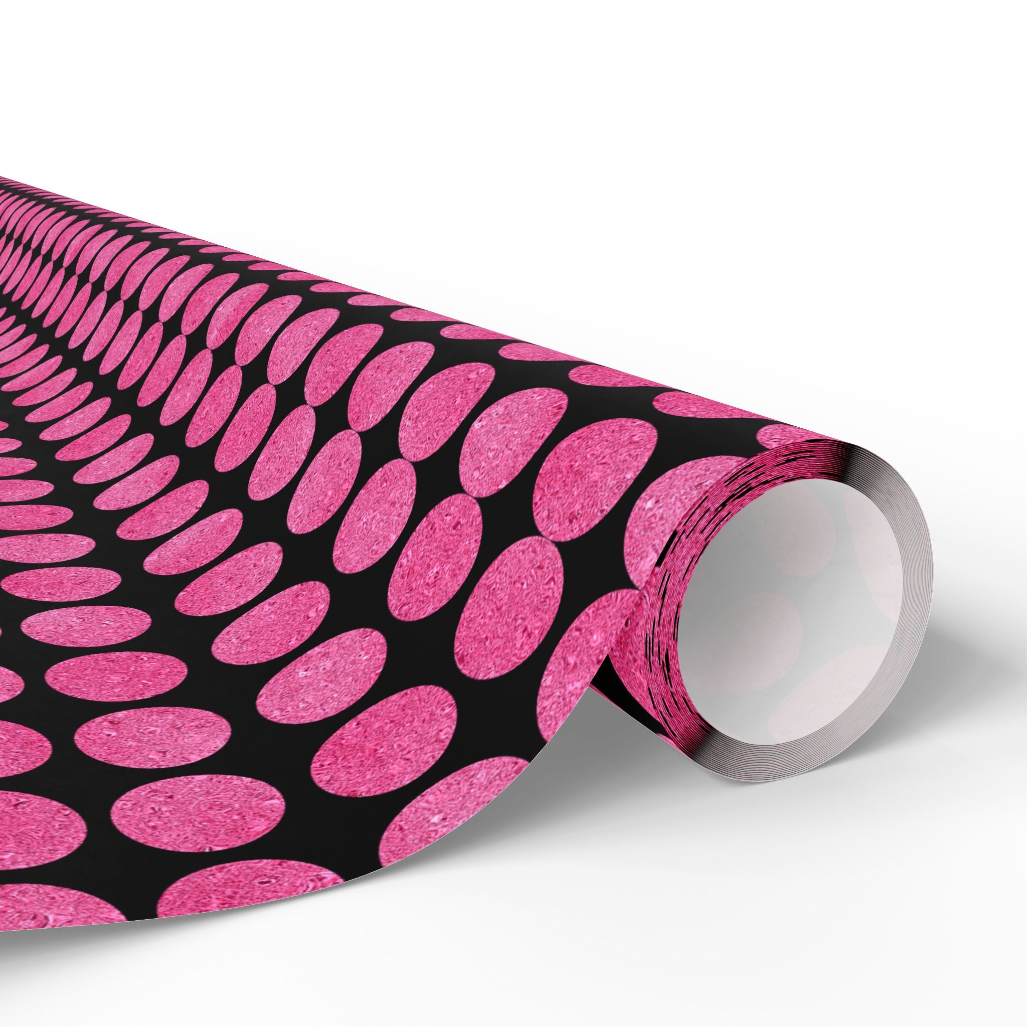 Black and Pink Polka Dot Wrapping Paper