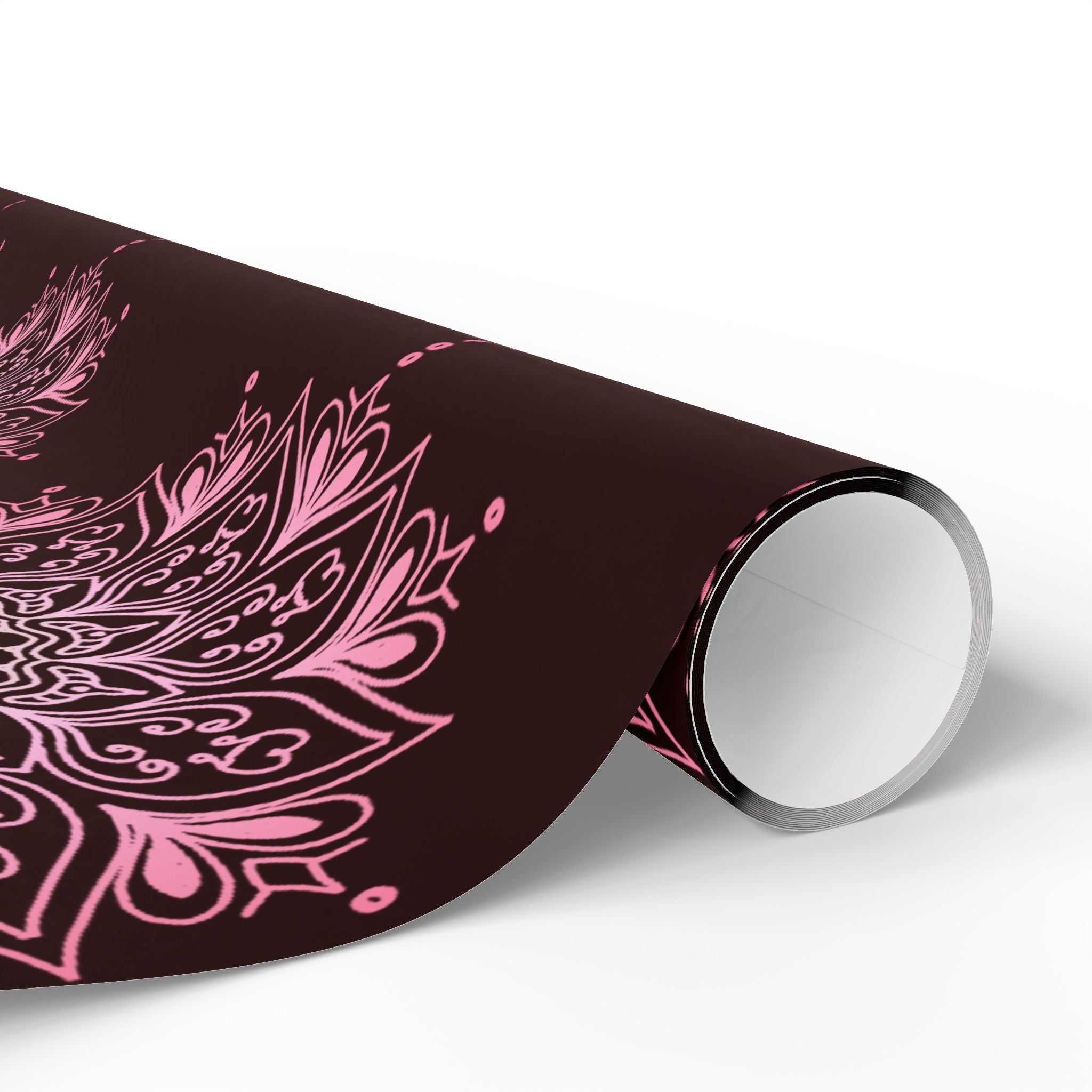 Black and PInk Mandala Wrapping Paper