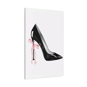 Pink & Black High Heel Stiletto Feminine Canvas