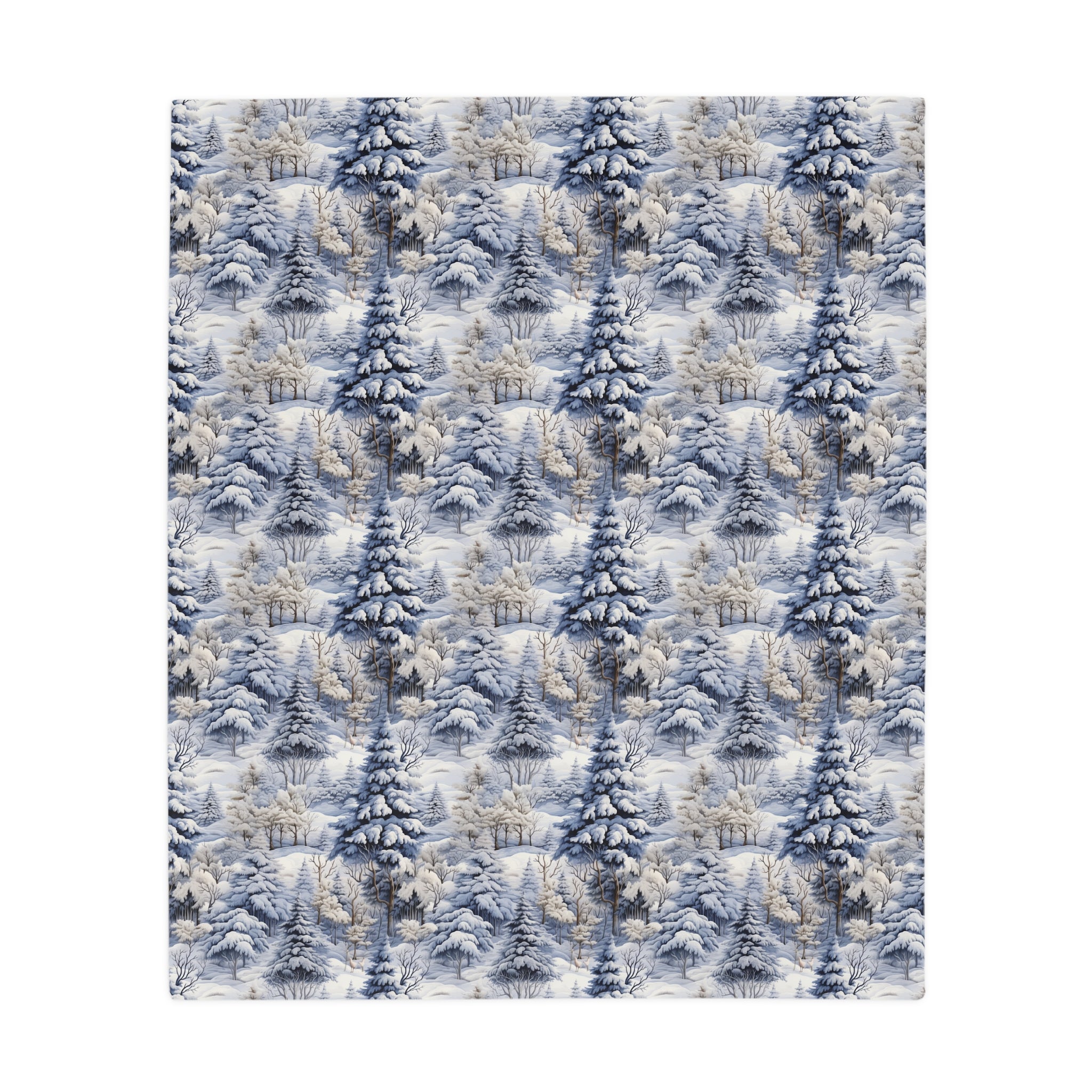 blue and gray winter theme plush fleece blanket