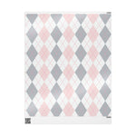 Load image into Gallery viewer, Pink and Gray Argyle Pattern Wrapping Paper
