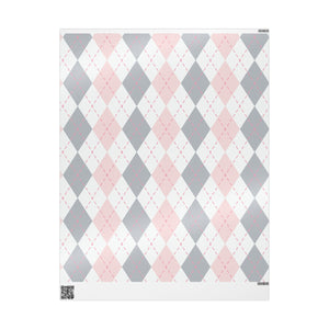 Pink and Gray Argyle Pattern Wrapping Paper